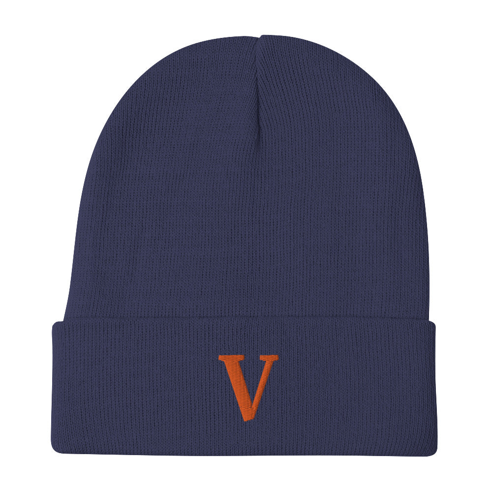 Vera "V" Embroidered Beanie